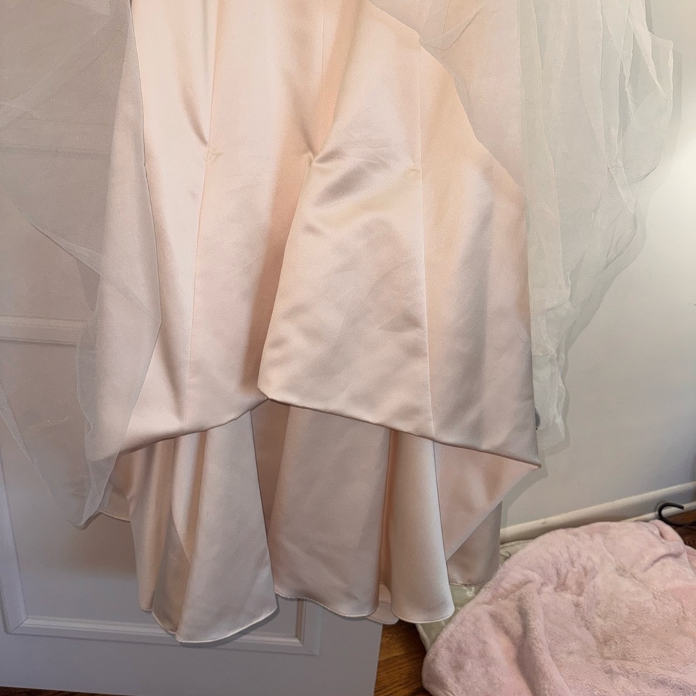 David's Bridal A-Line Beaded Lace tulle Ivory/Champagne Wedding Dress SZ 4 READ - Picture 9 of 14